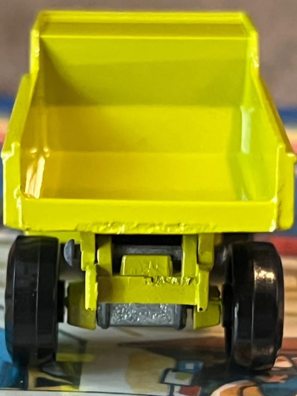 Vintage Matchbox Superfast No. 28 Mack Dump Truck Yellow Green Lesney England
